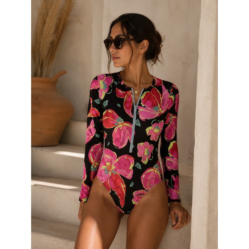 NEW Maaji Reversable Triton Rash Guard One Piece Surfsuit Full Coverage Medium - Picture 2 of 12